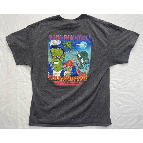 Suck Bang Blow Biker Bar South Carolina Murrells Inlet T-shirt SZ X-Large 2015 - Picture 1 of 5
